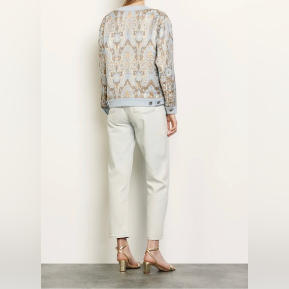 SANDRO PARIS. SZ 34 gorgeous large motif , and denim. Mixed texture - Picture 9 of 11